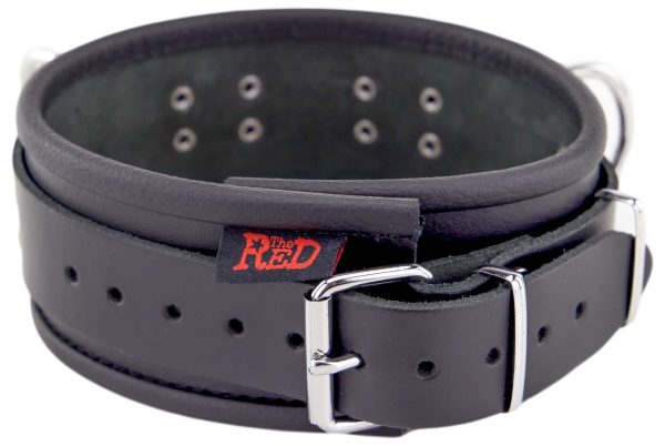 Collier en cuir 3 anneaux D Noir – Image 5