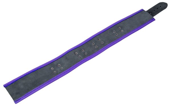 Collier en cuir 3 Anneaux D Noir-Violet – Image 6