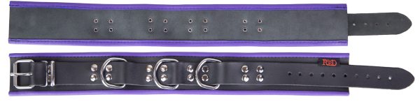Collier en cuir 3 Anneaux D Noir-Violet – Image 9
