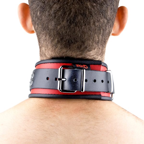 Collier en cuir 3 Anneaux D Rouge-Noir – Image 8