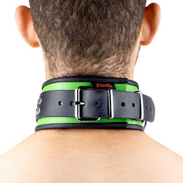 Collier en cuir 3 Anneaux D Vert-Noir – Image 8