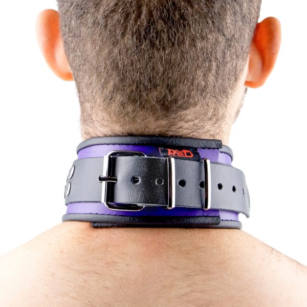 Collier en cuir 3 Anneaux D Violet-Noir – Image 8