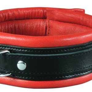 Collier en cuir 5cm Rouge
