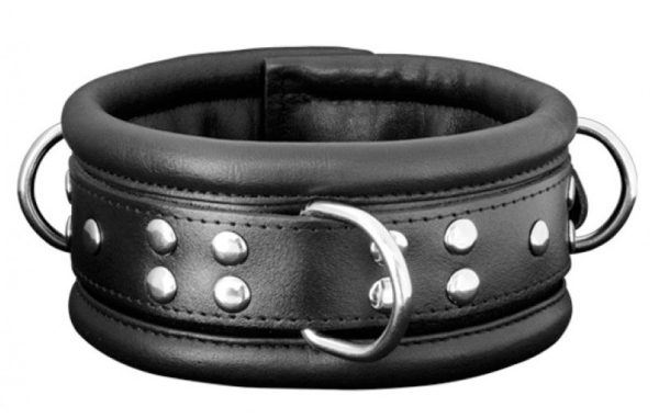 Collier en Cuir 6.5cm Noir