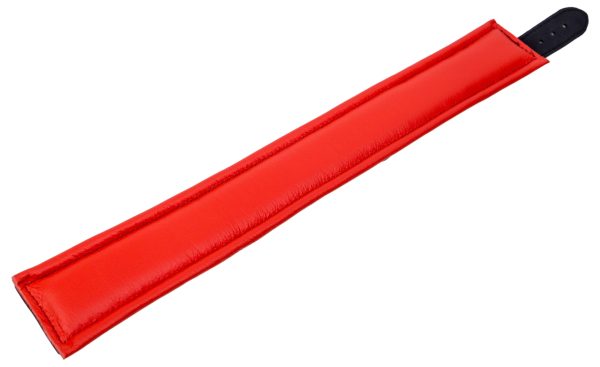 Collier en cuir rembourré avec 3 anneaux D Rouge – Image 5