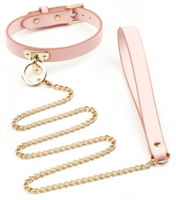 Collier et Laisse Sclave Rose – Image 2