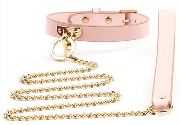 Collier et Laisse Sclave Rose