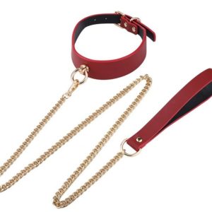 Collier laisse Golden Rouge