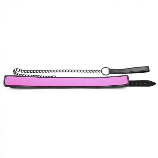 Collier + Laisse Noir - Rose – Image 4