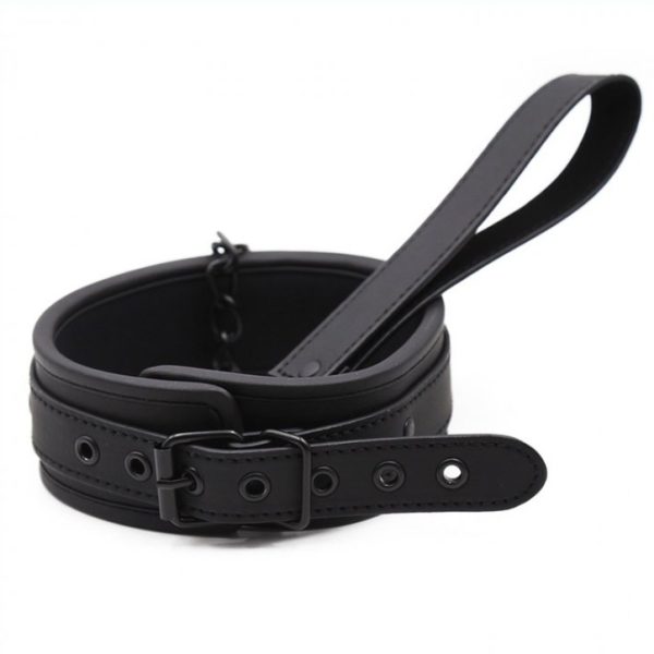 Collier Soumission avec laisse Noir – Image 2