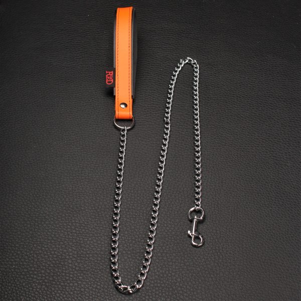Laisse avec Poignée en cuir 1m Orange – Image 4