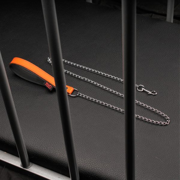Laisse avec Poignée en cuir 1m Orange – Image 5