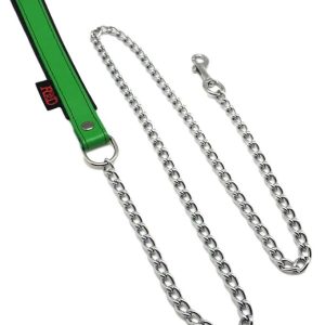 Laisse avec Poignée en cuir 1m Vert
