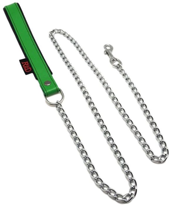 Laisse avec Poignée en cuir 1m Vert