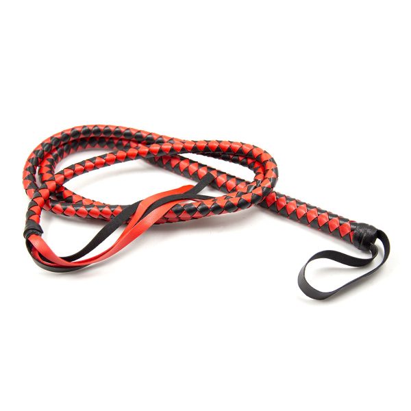 Long fouet Whip Duo 190cm Noir et Rouge – Image 3