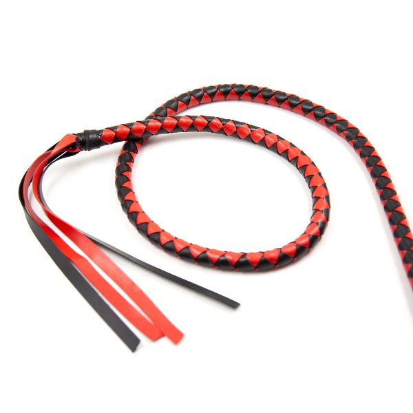 Long fouet Whip Duo 190cm Noir et Rouge – Image 4