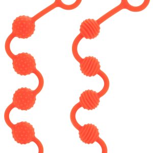 Lot de 2 Chapelets Silicone O Beads 25 x 2.2cm Orange