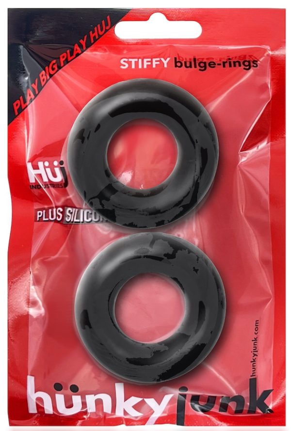 Lot de 2 cockrings Stiffy Bulge Noirs – Image 2