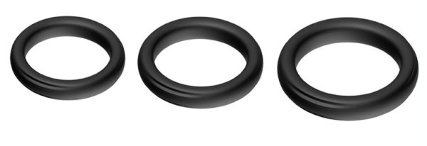 Lot de 3 cockring Silicone Set Ring Noirs – Image 2