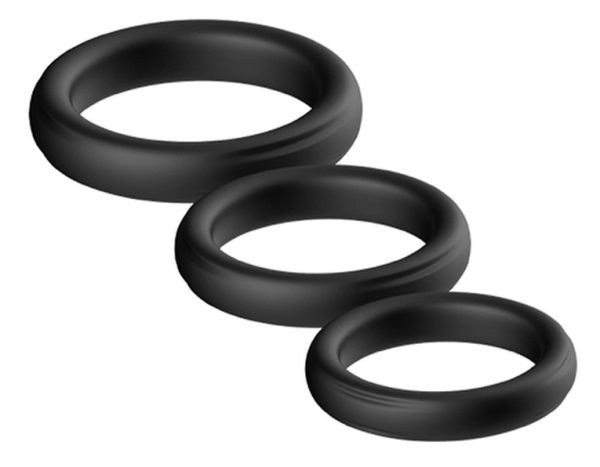 Lot de 3 cockring Silicone Set Ring Noirs – Image 4