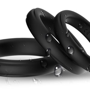 Lot de 3 cockring Silicone Set Ring Noirs