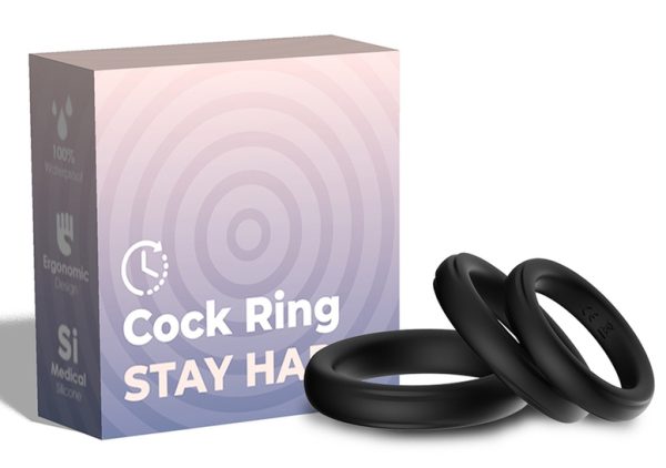 Lot de 3 cockring Silicone Set Ring Noirs – Image 7