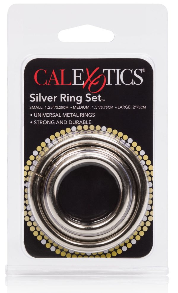 Lot de 3 cockrings en métal Silver Ring 32 à 50mm – Image 2