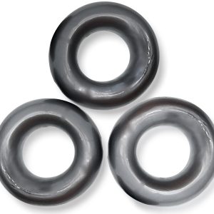 Lot de 3 cockrings Fat Willy Gris