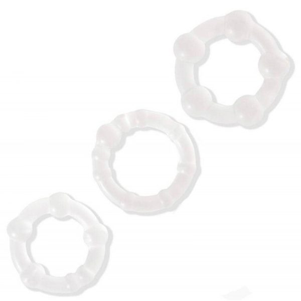 Lot de 3 cockrings Power Plus transparents