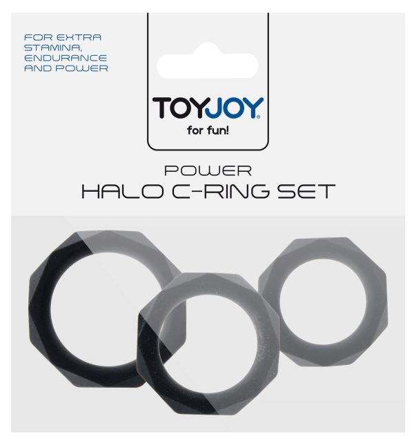 Lot de 3 cockrings Silicone Power Halo Noirs – Image 2