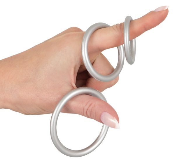 Lot de 3 cockrings Silicone Thin Ring Gris – Image 5