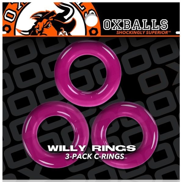 Lot de 3 cockrings Willy Rings Rose – Image 2