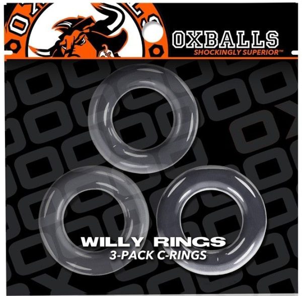 Lot de 3 cockrings Willy Rings Transparents – Image 2
