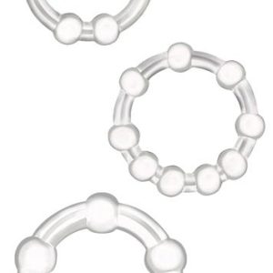 Lot de 3 Mini cockrings souples Beaded Set Transparents