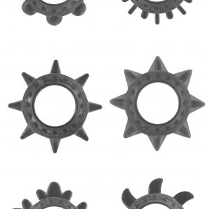 Lot de 6 Cockrings souples Gc 20mm Noirs