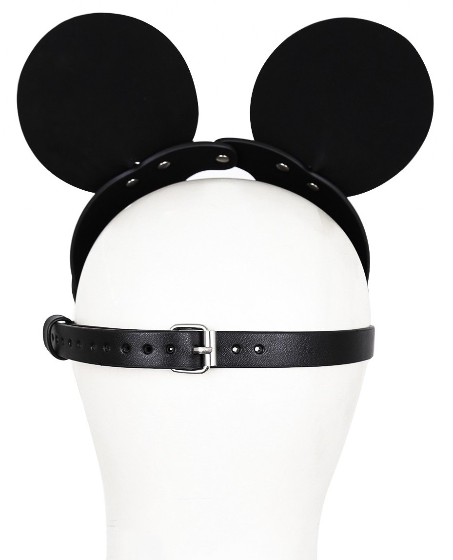 Masque en cuir avec oreilles de souris –