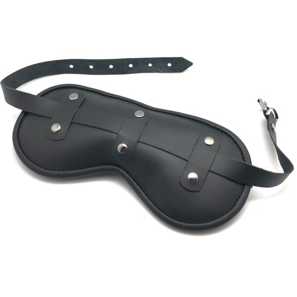 Masque en cuir rembourré Blind Up Noir – Image 2