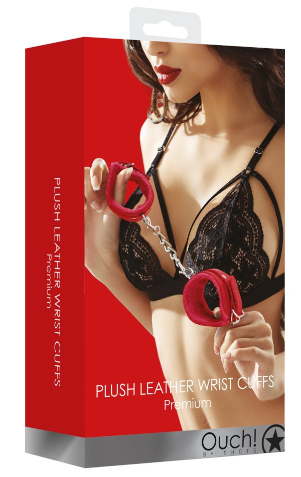 Menottes de poignet Plush Rouge – Image 2