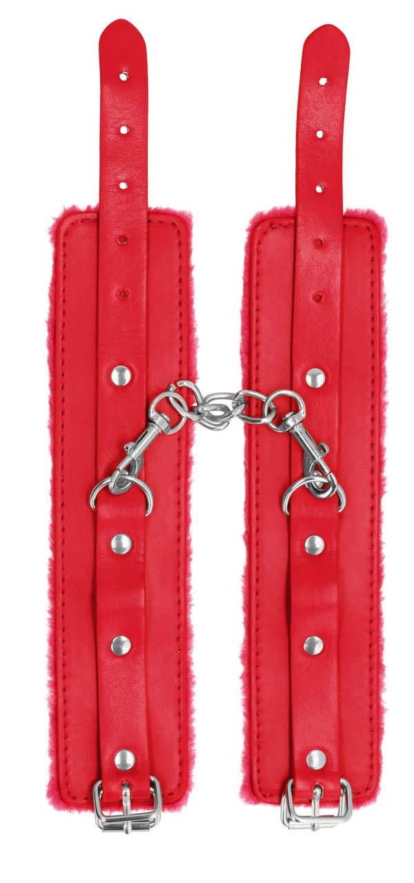 Menottes de poignet Plush Rouge – Image 3