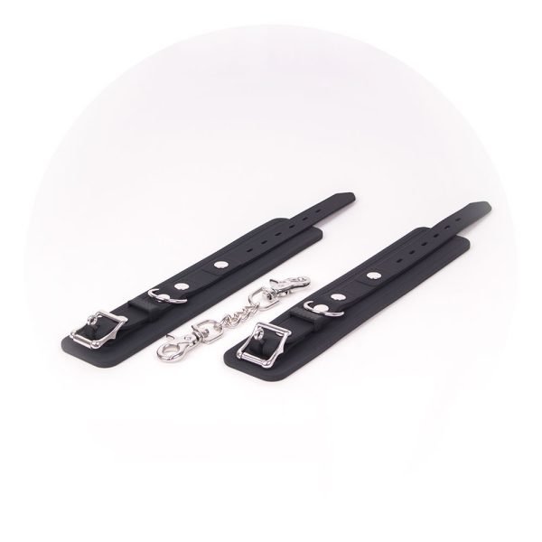 Menottes de poignets en silicone DELUXE Noir – Image 3