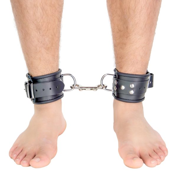 Menottes en cuir pour chevilles Noir – Image 2