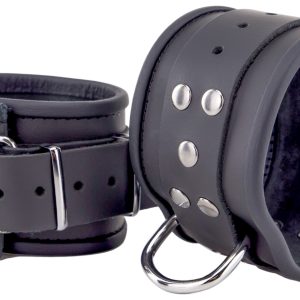 Menottes en cuir pour chevilles Noir