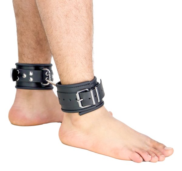 Menottes en cuir pour chevilles Noir – Image 7