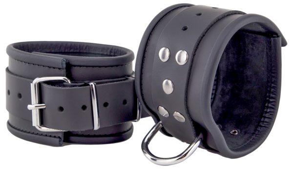 Menottes en cuir pour chevilles Noir