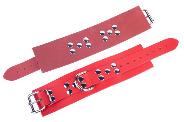 Menottes en cuir Ultra rouges – Image 4