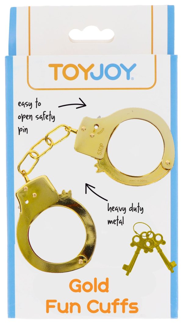Menottes en métal Fun Cuffs dorées – Image 3