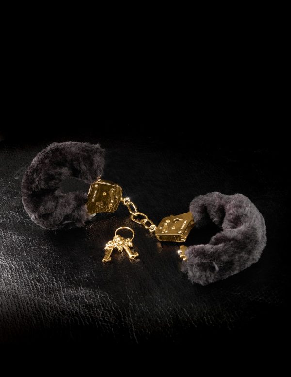 Menottes Gold Furry Noires – Image 4