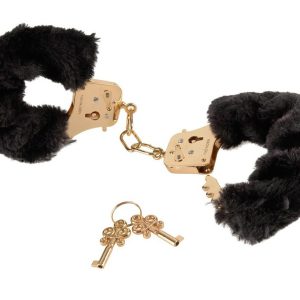 Menottes Gold Furry Noires