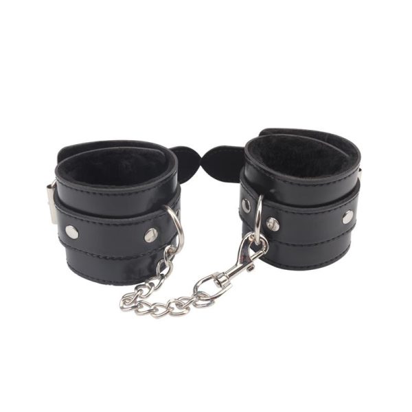 Menottes Noires avec Fourrure – Image 3