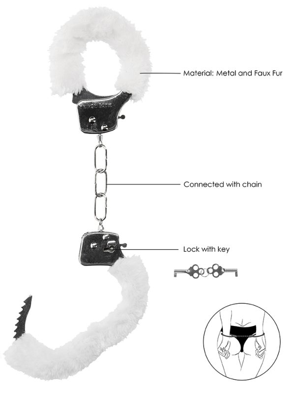 Menottes Pleasure Furry Blanches – Image 5